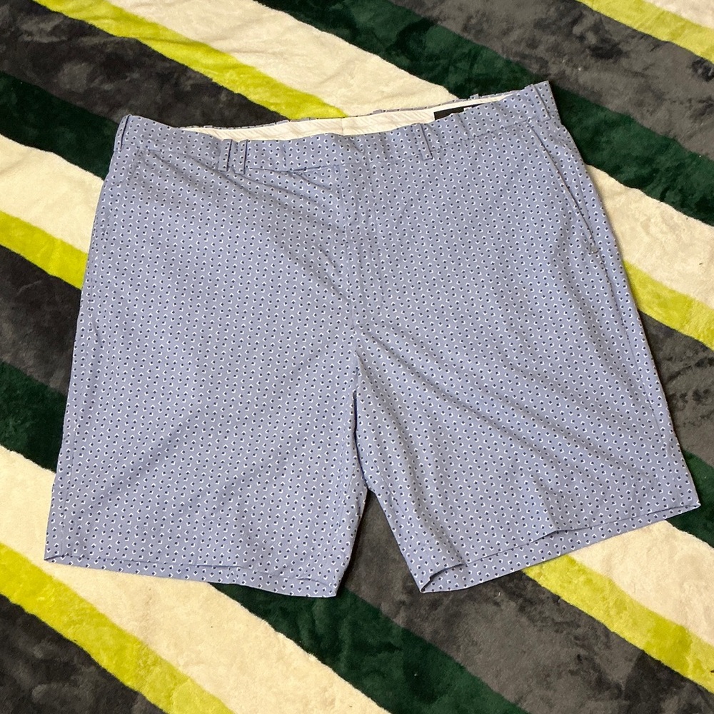 Ralph Lauren RLX Light Blue Diamond-Print Golf Shorts Size 40